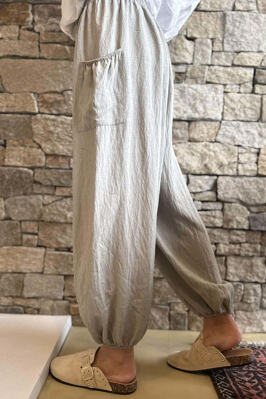 Basso Shirring Balloon Pant Taupe **